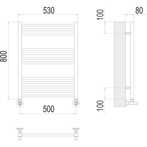 Полотенцесушитель Terminus 4670078530790 53х80 водяной хром - фото 3