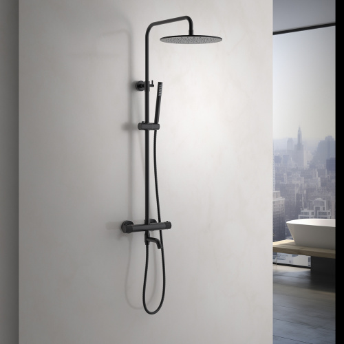 Душевая стойка Timo Tetra-thermo SX-0169/00 настенная цвет черный матовый - фото 2