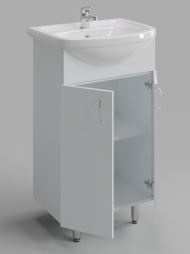 Тумба с раковиной Orange Лайт LA-50TUW+RA 52х42х86 цвет белый - фото 3