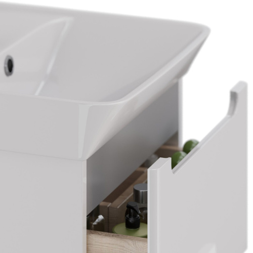 Тумба под раковину LeMark Buno LM04B60T 58х35х65 напольная/подвесная цвет белый/серый - фото 4