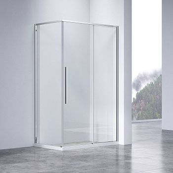 Душевой уголок Vincea Slim-N VSR-4SN9010CL 100х90 стекло прозрачное профиль хром без поддона