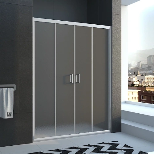 Душевая дверь Veconi Vianno VN45-200-02-19C1 200х185 стекло рифленое профиль хром глянцевый