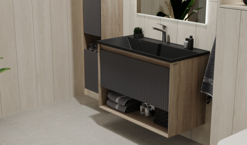 Тумба под раковину Jorno TOSSONY Toss.01.90/P/DS-A/JR 89х44х60 подвесная цвет антрацит