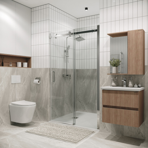 Душевая дверь Grossman Classic 100.K33.04.130.10.00 130х195 стекло прозрачное профиль хром глянцевый - фото 3