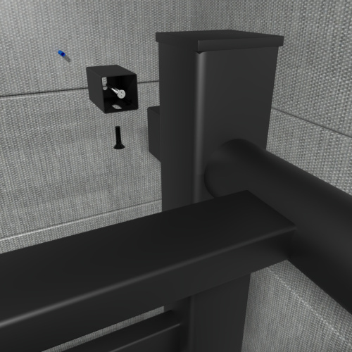 Полотенцесушитель Маргроид Вид 81-10 профильный 8110-6050-1083-9005R 53х60 электрический черный матовый - фото 5