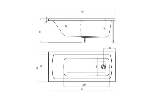 Ванна акриловая Royal Bath Vienna RB953507 180х80 пристенная прямоугольная - фото 4