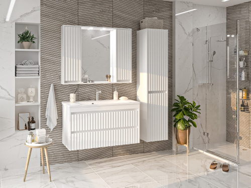 Зеркало-шкаф Brevita Balaton BAL-04100-01-011 98х14х80 подвесной цвет белый - фото 5