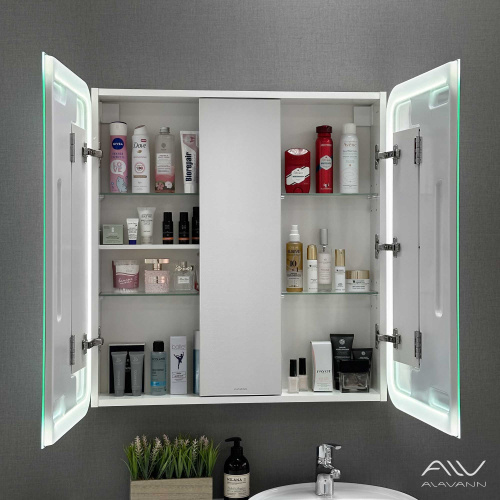 Зеркало-шкаф Alavann Cosmetic ALV1042001 80х16х80 подвесной цвет белый - фото 3