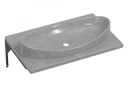 Раковина из искусственного камня СанТа 900143 70х45 подвесная цвет серый - фото 2