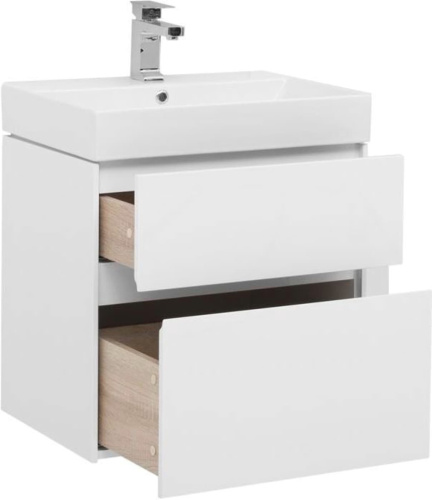 Тумба с раковиной Aquanet Бруклин 00212596 59х44х57 напольная/подвесная цвет белый - фото 2