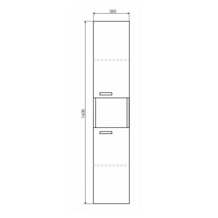 Шкаф-пенал Comforty Никосия 00-00015953CF 40х160 подвесной цвет серый
