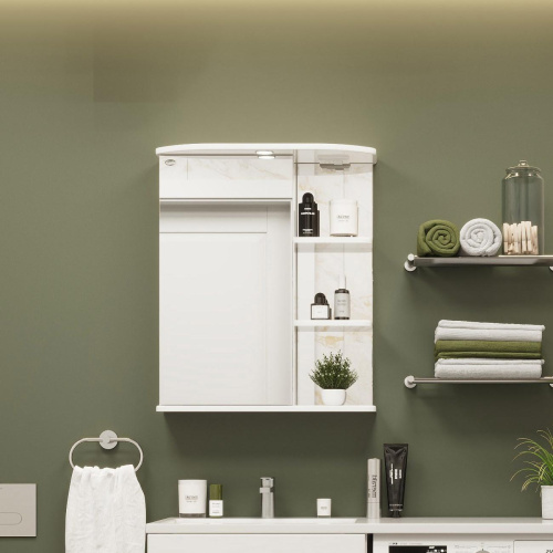 Зеркало-шкаф Onika Карина 205512 55х25х71 подвесной цвет белый - фото 4