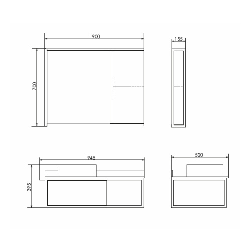 Тумба с раковиной Comforty Лиссабон 00-00006269CF 95х52х39 подвесная цвет дуб темный - фото 2
