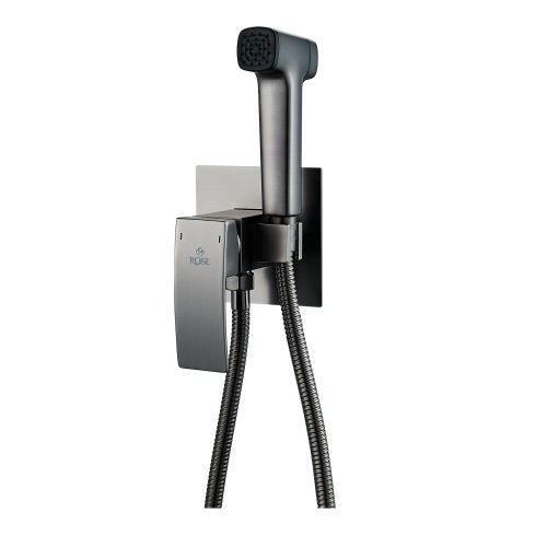 Гигиенический душ со смесителем Rose R1505T-2 оружейная сталь - фото 2