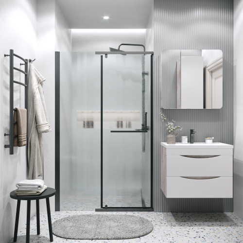 Душевая дверь Grossman Pragma 100.K33.03.120.21.02 120х195 стекло текстурное профиль черный матовый - фото 4