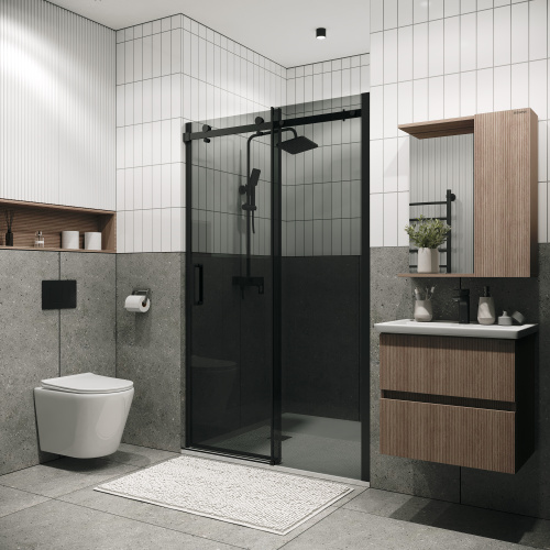 Душевая дверь Grossman Classic 100.K33.04.120.21.10 120х195 стекло тонированное профиль черный матовый - фото 3