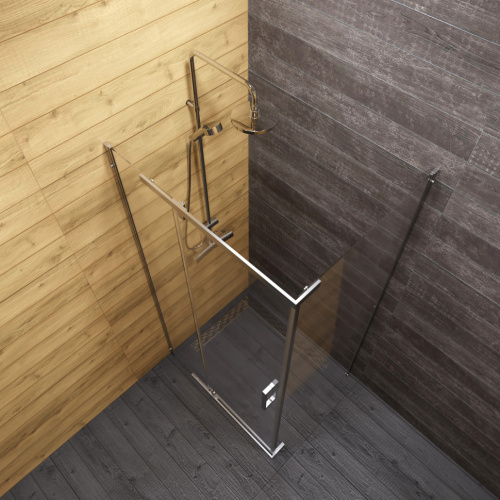 Душевой уголок Тритон Терра-Хром Щ0000072197 120х90 стекло прозрачное профиль хром без поддона - фото 5