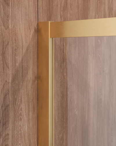 Душевой уголок Cezares MOLVENO MOLVENO-R-2-100-C-BORO-IV 100х100 стекло прозрачное профиль золото брашированное без поддона - фото 5