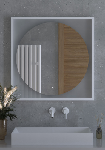 Зеркало в ванную Defesto ECLIPSE DF 2238S 80х80 цвет белый - фото 4