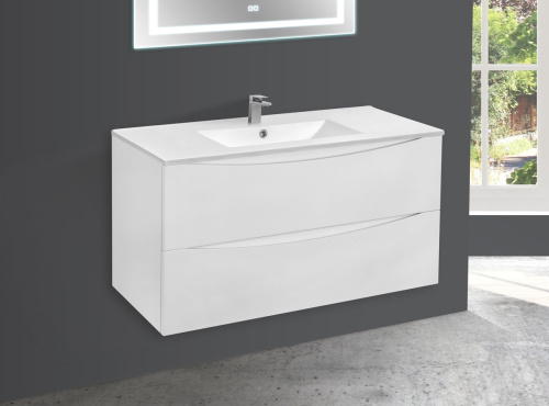 Тумба под раковину Vincea Mia VMC-2MC100GW 101х50х46 подвесная цвет белый - фото 2