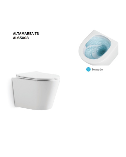 Унитаз подвесной Taliente Altamarea T3 AL65003 белый с сиденьем микролифт безободковый смыв торнадо - фото 4