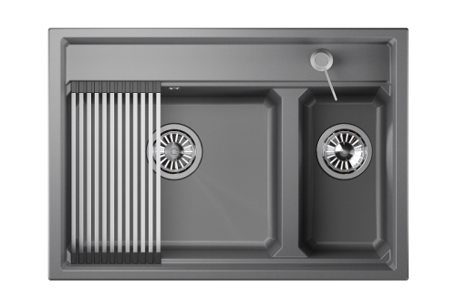 Кухонная мойка Granula Kitchen Space 7302, АЛЮМИНИУМ 73х51 цвет алюминиум поверхность матовая - фото 2