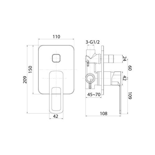 Смеситель для душа IDDIS Slide SLISB00i67 встраиваемый в стену хром - фото 4
