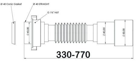 Гофрированное соединение для сифона Bettoserb 125384