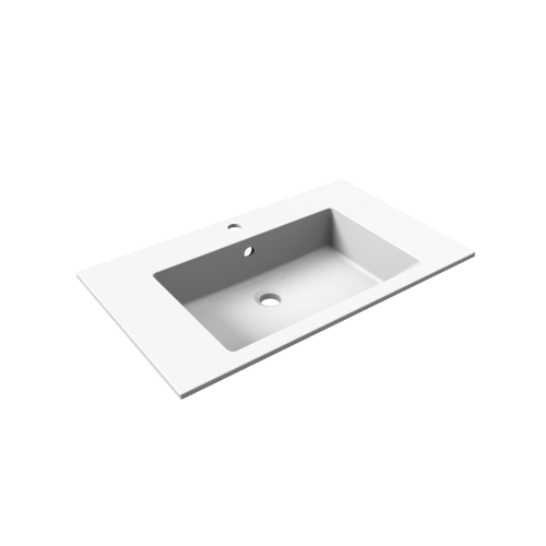 Раковина из литьевого мрамора Uperwood Megan 45481000002 80х48 полувстраиваемая цвет белый - фото 4