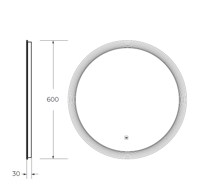 Зеркало с подсветкой Cezares ECO CZR-SPC-ECO-600-LED-TCH 60х60 подвесное