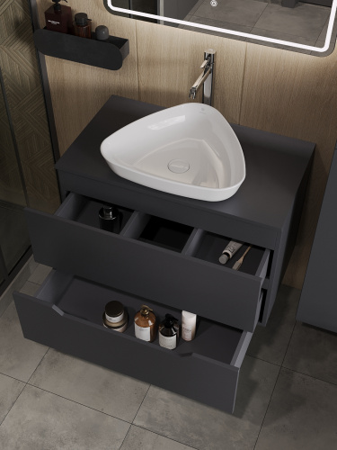 Тумба с раковиной Orange Line Li-80TugMDF+B07-500W 81х46х66 - фото 4