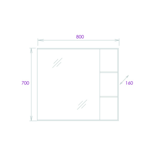 Зеркало-шкаф Onika Легран 208092 80х16х70 подвесной цвет коричневый - фото 3
