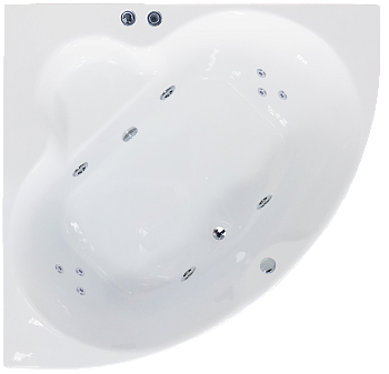 Ванна акриловая гидромассажная Royal Bath FANKE RB581200CO 138х138 угловая четверть круга с каркасом