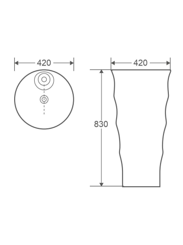 Раковина из санфаянса WeltWasser WW SK 42 см 10000005493 напольная цвет белый глянцевый 1 отверстие под смеситель - фото 3