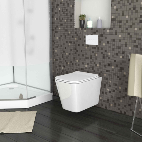 Унитаз подвесной Grossman Falcon GR-4441S белый глянцевый с сиденьем микролифт безободковый каскадный смыв - фото 5