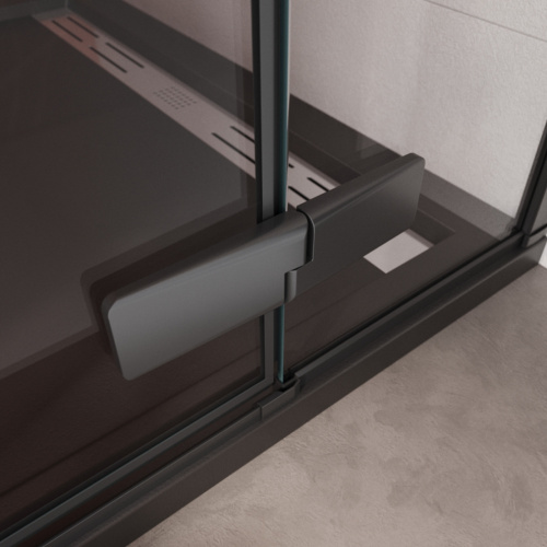 Душевая дверь Cezares LINER LINER-B-12-90-C-NERO-L 90х195 стекло прозрачное профиль черный - фото 4