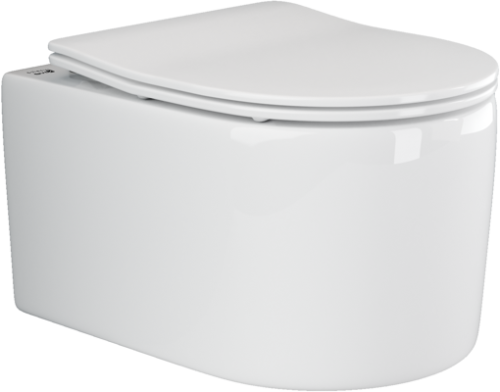 Унитаз подвесной Ceramica Nova MOMENTS CN3003 белый с сиденьем микролифт безободковый душевой смыв - фото 2