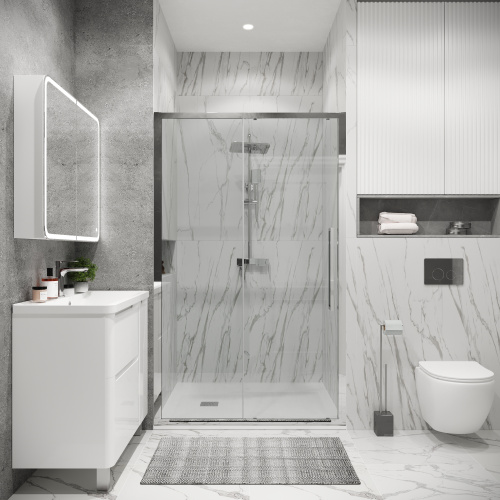 Душевая дверь Grossman Cosmo 100.K33.02.120.10.00 120х195 стекло прозрачное профиль хром глянцевый - фото 4