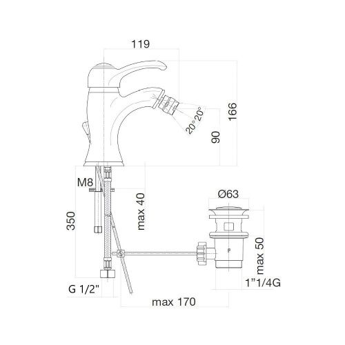 Смеситель Webert Aurora AU840102015 на биде хром - фото 3