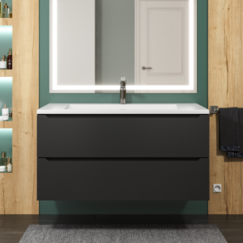 Раковина из литьевого мрамора Uperwood Infinity 45383433000 100х45 полувстраиваемая цвет белый - фото 4