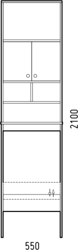 Шкаф-пенал Corozo Комфорт SD-00000342 55х20х210 цвет белый - фото 2