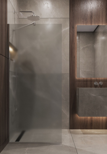 Душевая перегородка Timo T09 89х195 стекло матовое профиль хром - фото 2