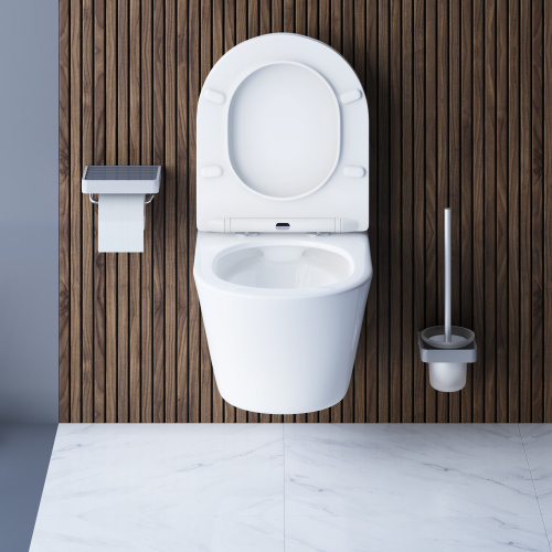 Унитаз подвесной Damixa Skyline DX35C1700SC белый с сиденьем микролифт безободковый каскадный смыв - фото 5