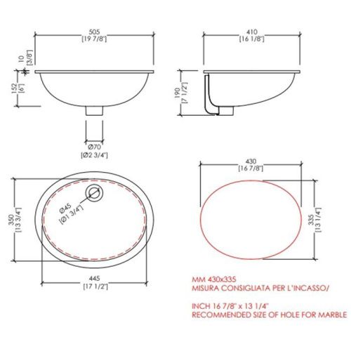 Раковина керамическая Devon Devon Over and under counter basins 2RALS50 50х40 встраиваемая цвет белый без отверстий под смеситель - фото 2