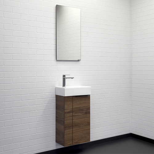 Тумба с раковиной Comforty Асти 00-00015420CF 42х23х70 подвесная цвет дуб темно-коричневый - фото 5