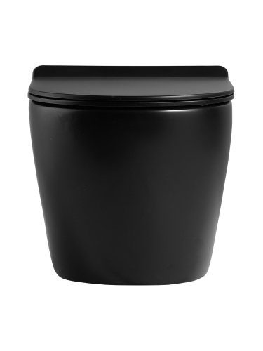 Унитаз подвесной Agger AT03144 черный матовый с сиденьем микролифт каскадный смыв - фото 3