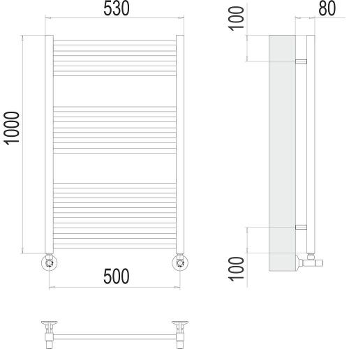Полотенцесушитель Terminus 4670078530806 53х100 водяной хром - фото 3