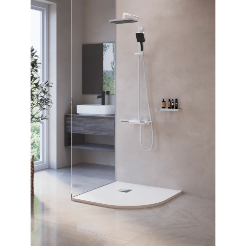 Душевой поддон RGW Stone Tray 16153099-01 90х90 искусственный камень белый без ножек - фото 2