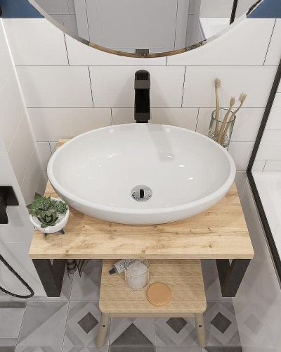 Столешница 1MarKa Grunge Loft Ц0000001584 60х48 накладная цвет дуб вотан - фото 3