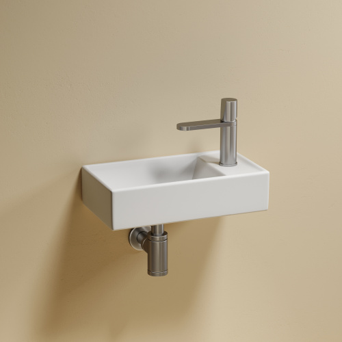 Раковина из сантехнического фарфора Ceramica Nova ELEMENT CN6051LMW 42х22 подвесная цвет белый матовый 1 отверстие под смеситель - фото 2